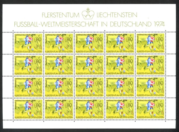 1974 - LIECHTENSTEIN - LOTTO/47834 - MONDIALI DI CALCIO A MONACO MINIFOGLIO - NUOVI