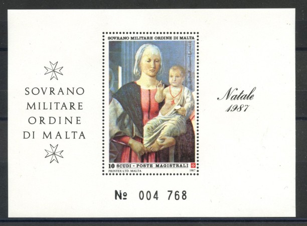 1987 - SOVRANO MILITARE DI MALTA - LOTTO/39282F - NATALE - FOGLIETTO NUOVO