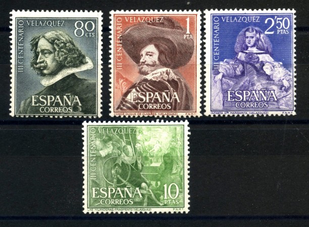 1961 - SPAGNA - LOTTO/38817 - CENTENARIO DI VELASQUEZ 4v. - NUOVI