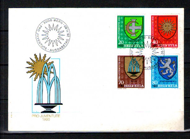 1980 - LOTTO/SVI1120FDC - SVIZZERA - PRO JUVENTUTE - BUSTA FDC