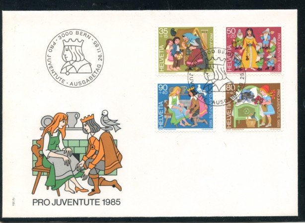 1985 - SVIZZERA - PRO JUVENTUTE 4v. - BUSTA FDC - LOTTO/25370