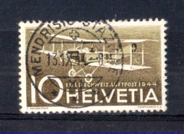 1944 - LOTTO/SVIA36U - SVIZZERA - 10c. POSTA AEREA - USATO