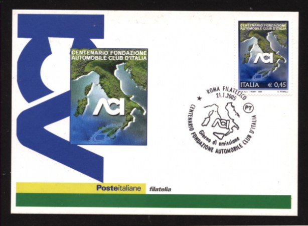 2005 - LOTTO/10577ZM - REPUBBLICA - CENTENARIO A.C.I. - CARTOLINA MAXIMUM