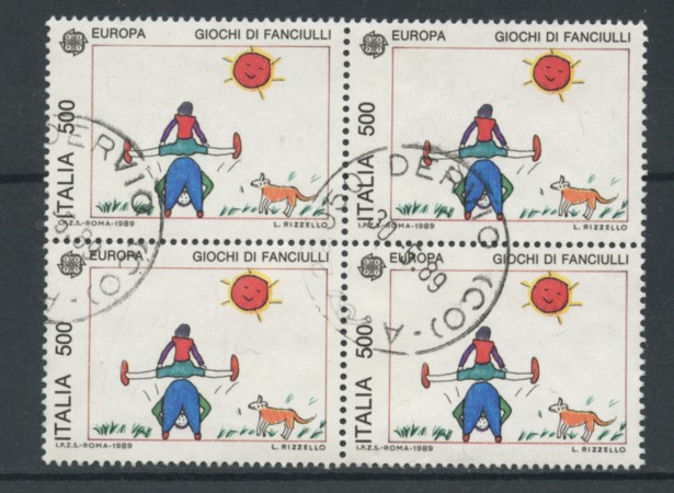 1989 - LOTTO/15484 - REPUBBLICA - 500 LIRE EUROPA  - QUARTINA USATI