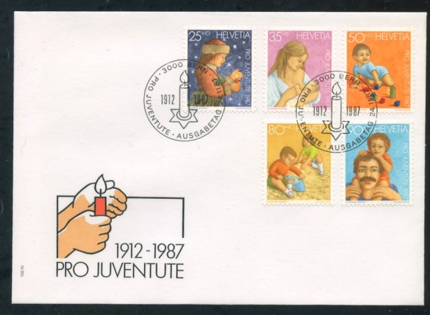 1987 - SVIZZERA - PRO JUVENTUTE  5v. - BUSTA FDC - LOTTO/25380