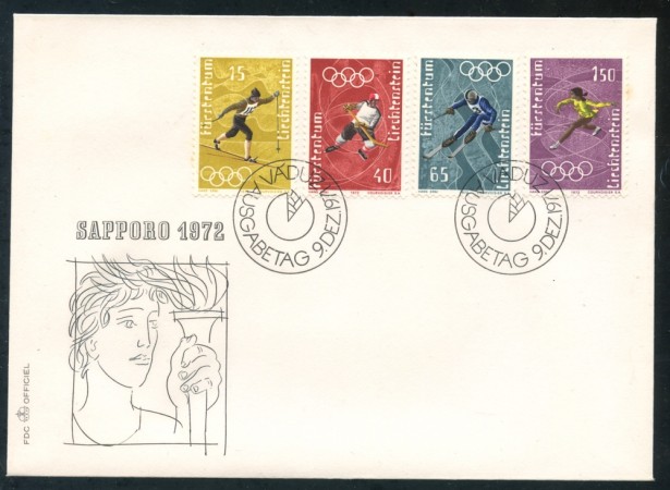 1971 - LIECHTENSTEIN - OLIMPIADI DI SAPPORO - BUSTA FDC - LOTTO/25779