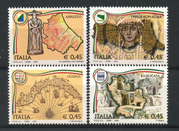 2004 - LOTTO/7475 - REPUBBLICA  - REGIONI D'ITALIA 4v. - NUOVI