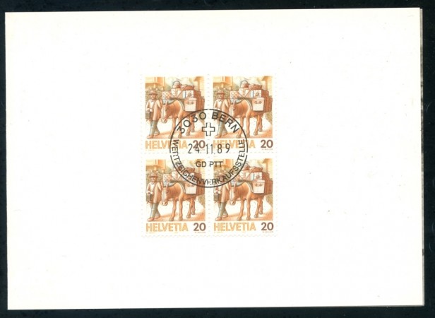 1989 - SVIZZERA - 20c. TRASPORTI POSTALI SU FOLDER DI AUGURI - LOTTO/26458