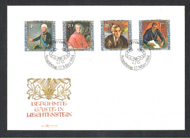 1984 - LOTTO/LIE783FDC - LIECHTENSTEIN - FAMOSI VISITATORI - BUSTA FDC