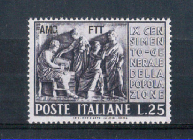 1951 - LOTTO/10307N - TRIESTE A - 25 LIRE CENSIMENTO NUOVO
