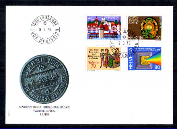 1978 - LOTTO/SVI1049FDC - SVIZZERA - PROPAGANDA 4v. - BUSTA FDC