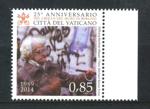 2014 - VATICANO - 25° ANNIVERSARIO CADUTA MURO DI BERLINO - NUOVO - LOTTO/30724