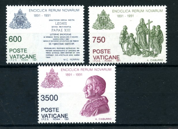 1991 - LOTTO/22181 - VATICANO - RERUM NOVARUM 3v. - NUOVI