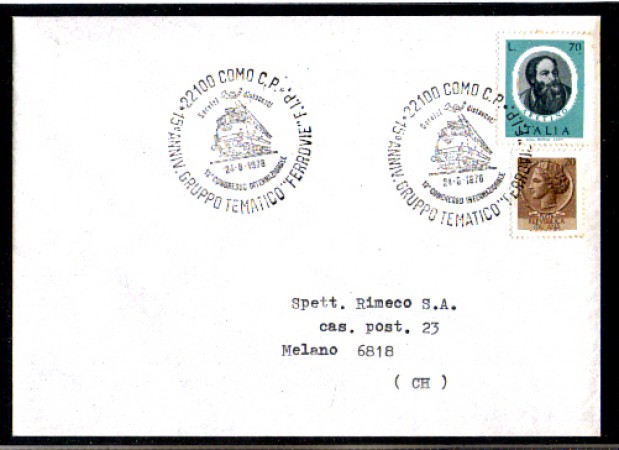 1978 - LBF/3449 - REPUBBLICA - 15° ANNIVERSARIO GRUPPO TEMATICO FERROVIE F.I.P.