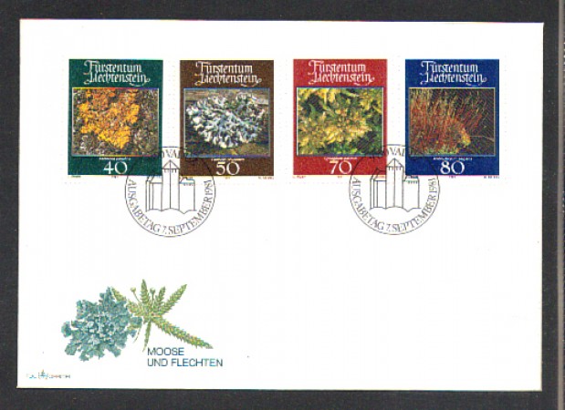 1981 - LOTTO/LIE720FDC - LIECHTESTEIN - MUSCHI E LICHENI - BUSTA FDC
