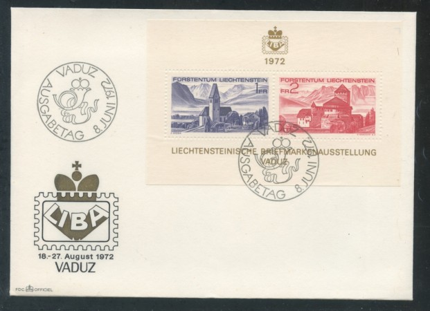 1972 - LIECHTENSTEIN - EXPO FILATELICA LIBA - BUSTA FDC - LOTTO/25780