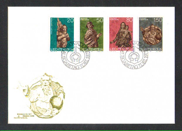 1977 - LOTTO/LIE632FDC - LIECHTENSTEIN - NATALE  SCULTURE - BUSTA FDC