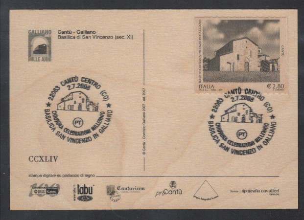 2007 - LOTTO/7640ZM - REPUBBLICA - BASILICA DI GALLIANO - MAXIMU