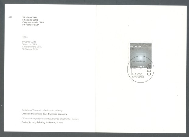 2004 - SVIZZERA - RICERCA NUCLEARE - USATO FDC - FOLDER - LOTTO/37418FU