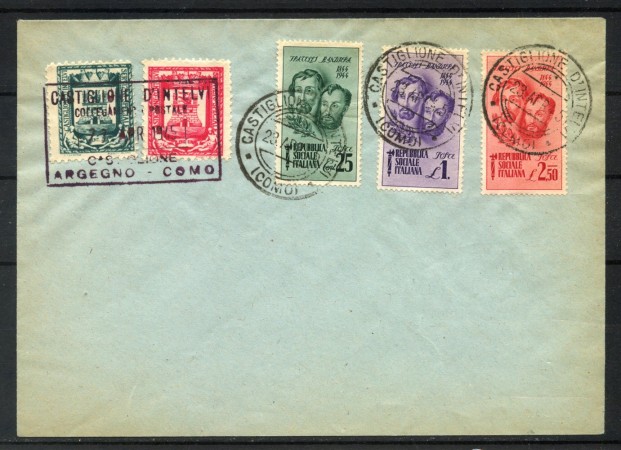1945 - REPUBBLICA SOCIALE - LOTTO/40156 -  BUSTA  AFFRANCATA E ANNULLATA CASTIGLIONE D'INTELVI 