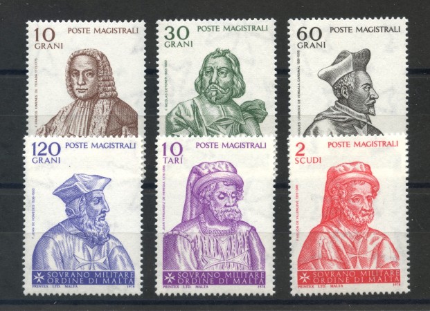 1978 - SOVRANO MILITARE DI MALTA - GRANDI MAESTRI 6v. NUOVI - LOTTO/32267
