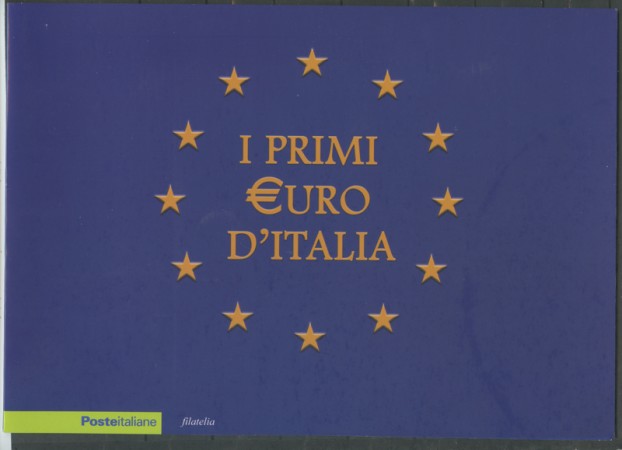 2002 - LOTTO/24298 - REPUBBLICA - I PRIMI EURO D'ITALIA - FOLDER POSTE