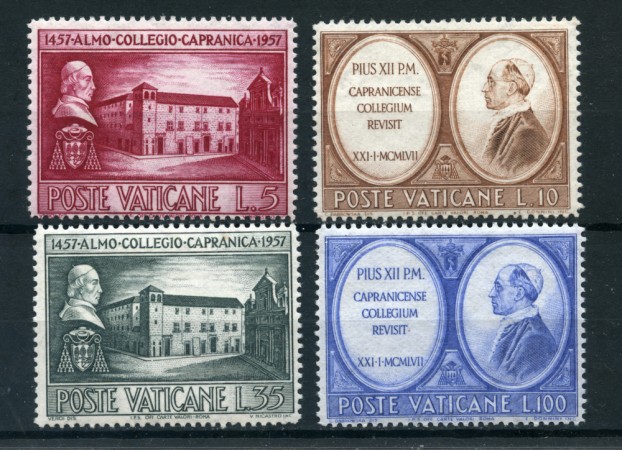 1957 - LOTTO/5851 - VATICANO - COLLEGIO DI CAPRANICA 4v. NUOVI
