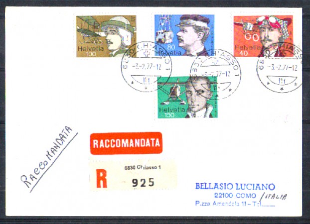 1977 - LOTTO/SVI1020BR - SVIZZERA - PIONIERI AVIAZIONE - BUSTA RACCOMANDATA