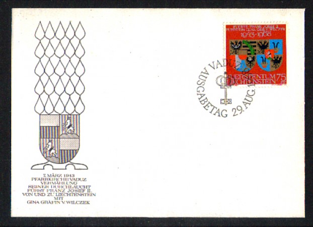 1968 - LOTTO/LIE450FDC - LIECHTENSTEIN - NOZZE D'ARGENTO - BUSTA FDC