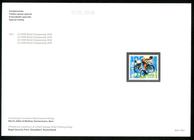 2018 - SVIZZERA - LOTTO/39738F - MOUNTAN BIKE - NUOVO FOLDER