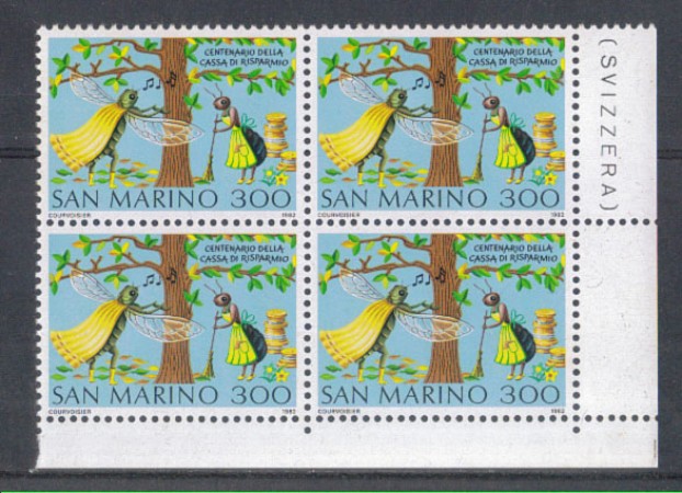 1982 - LOTTO/8022Q - SAN MARINO - CASSA DI RISPARMIO - QUARTINA NUOVI
