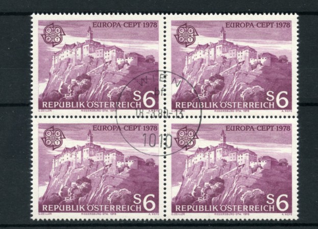 1978 - LOTTO/16395QU - AUSTRIA - EUROPA - QUARTINA USATA