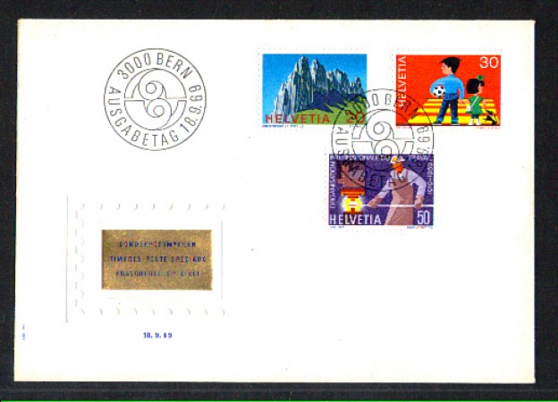 1969 - LOTTO/SVI840FDC - SVIZZERA - PROPAGANDA 3v. - BUSTA FDC