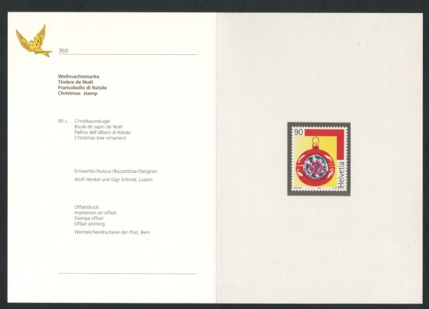 1999 - SVIZZERA - NATALE - NUOVO - FOLDER -  LOTTO/37325F