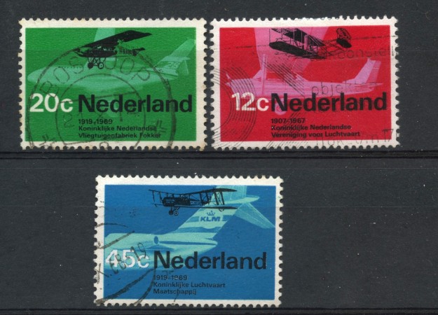 1968 - OLANDA - 50° COMPAGNIE AEREE  3v. - USATI