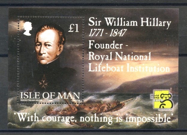 1999 - ISOLA DI MAN - SIR WILLIAM HILLARY - FOGLIETTO NUOVO - LOTTO/36018