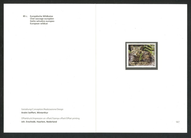 2009 - SVIZZERA - LOTTO/37710F - FAUNA SELVATICA - NUOVO - FOLDER