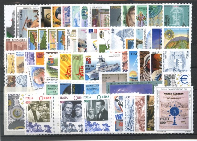 1998 - REPUBBLICA - LOTTO/42603 - ANNATA COMPLETA 63 FRANCOBOLLI + 2 FOGLIETTO +1 LIBRETTO NUOVI