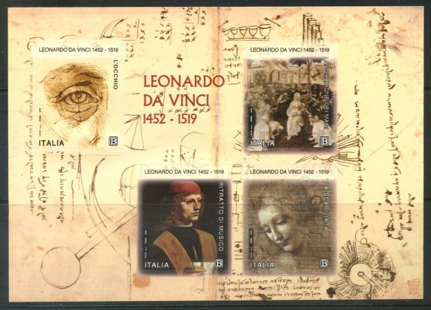 2019 - ITALIA REPUBBLICA - LEONARDO DA VINCI - FOGLIETTO NUOVO - LOTTO/31552