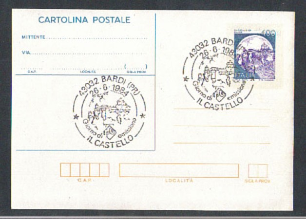 1984 - REPUBBLICA - LOTTO/2286 - CASTELLO DI BARDI FDC.