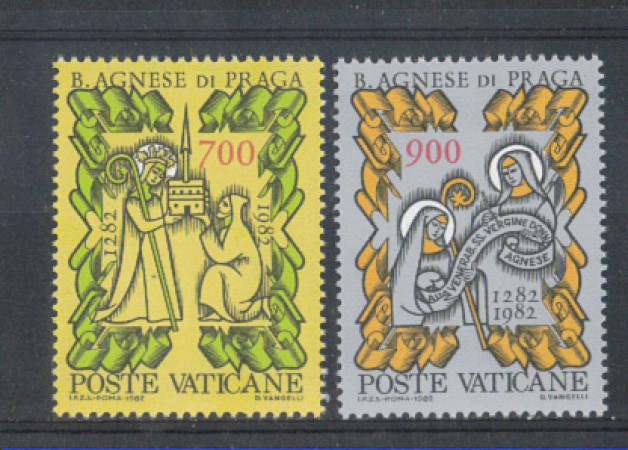 1982 - LOTTO/5811 - VATICANO -   BEATA AGNESE DA PRAGA 2v. - NUOVI