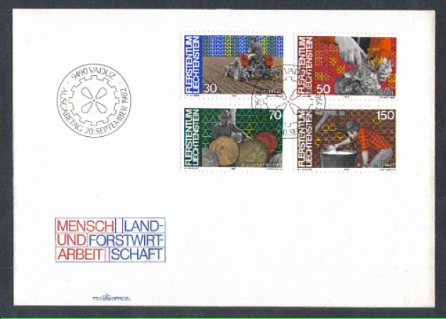 1982 - LOTTO/4576Z - LIECHTENSTEIN - LAVORO - BUSTA FDC