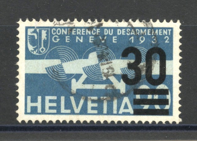 1936 - SVIZZERA - LOTTO/39354 - 30 SU 90c. POSTA AEREA - USATO
