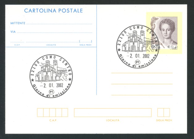 2002 - LOTTO/16994U - REPUBBLICA - LE DONNE NELLA'ARTE - FDC