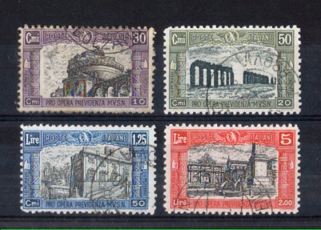 1928 - LOTTO/11386 - REGNO - PRO OPERE PREVIDENZA MILIZIA 4v. - USATI