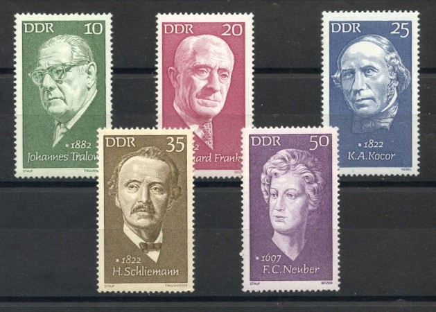 1972 - GERMANIA DDR - PERSONALITA' 5v. - NUOVI - LOTTO/36424