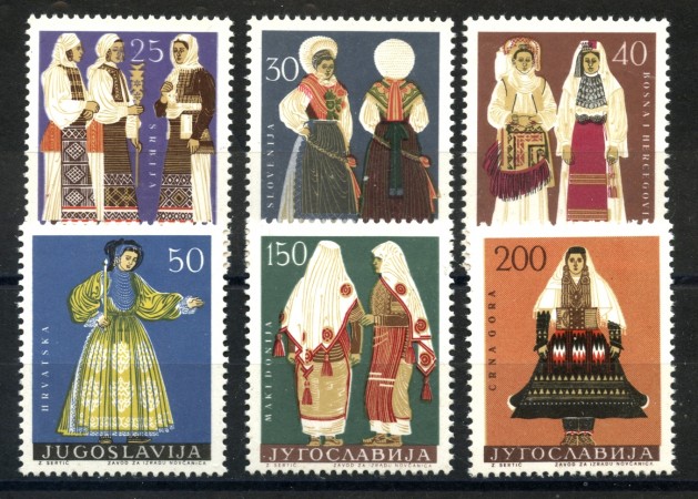 1964 - JUGOSLAVIA - COSTUMI REGIONALI 6 v. - NUOVI - LOTTO/33856