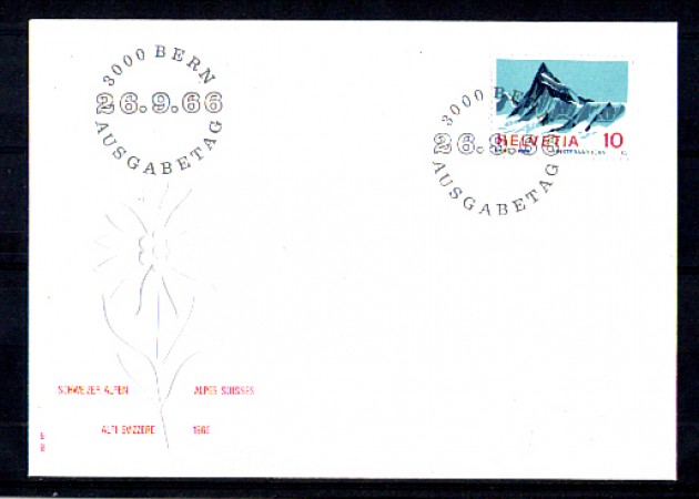 1966 - LOTTO/SVI775FDC - SVIZZERA - 10c. ALPI SVIZZERE - BUSTA FDC