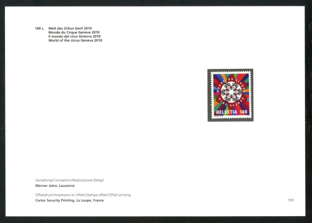 2010 - SVIZZERA - LOTTO/37742F - MONDO DEL CIRCO - NUOVO - FOLDER