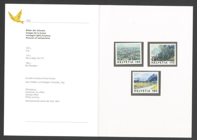 1998 - SVIZZERA - LOTTO/43517F - IMMAGINI DELLA SVIZZERA 3v. - NUOVI - FOLDER